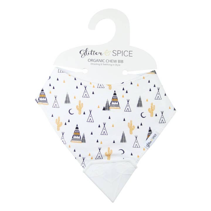 Organic Chew Bib - Wild West for wholesale by Glitter & Spice