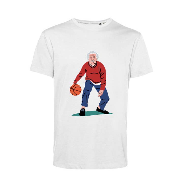 Camiseta Masculina Estampada - Einstein com Bola de Basquete por atacado de #MAISENZA