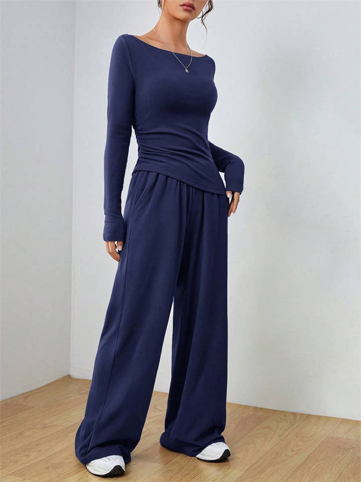 Lily Clothing - Wholesale Top & Pant Set (NOT Loungewear) - Women's - Loose-fitting top and wide-leg pants set32