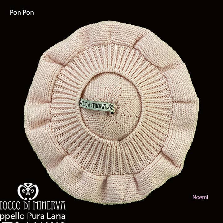 Basco pura lana Pon Pon rosa - Fatto a Mano per la vendita all'ingrosso da parte di Il Tocco di Minerva