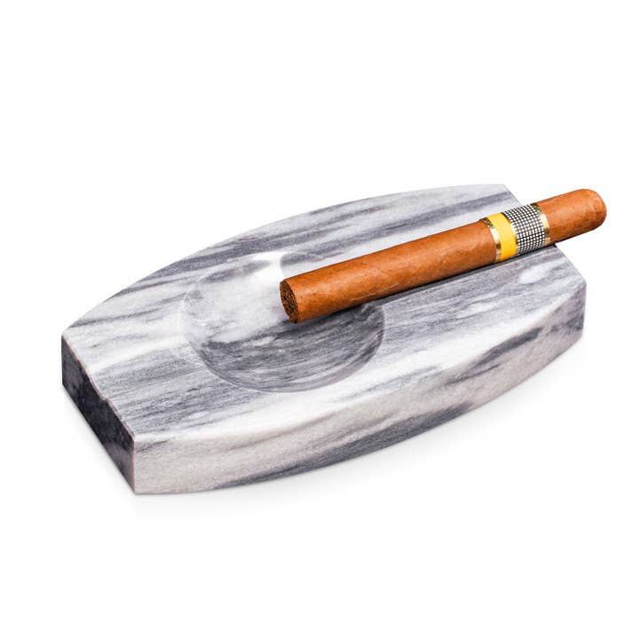 Marble Double Cigar Ashtray - Gray for wholesale by BeyBerk International