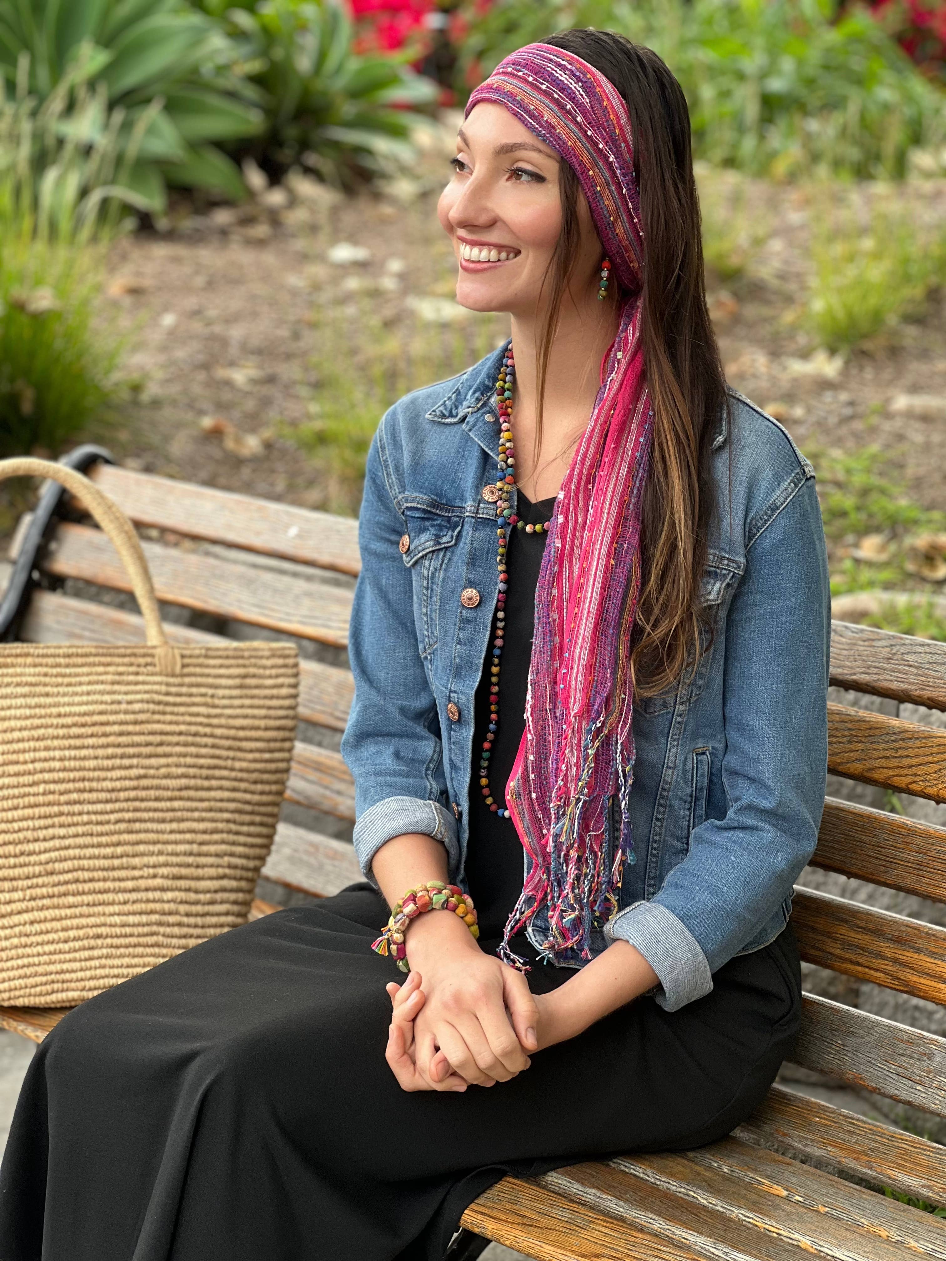 Humble Hilo – wholesale Scarf – Women's – Humble Hilo Multicolored Thread Artisan Scarf164