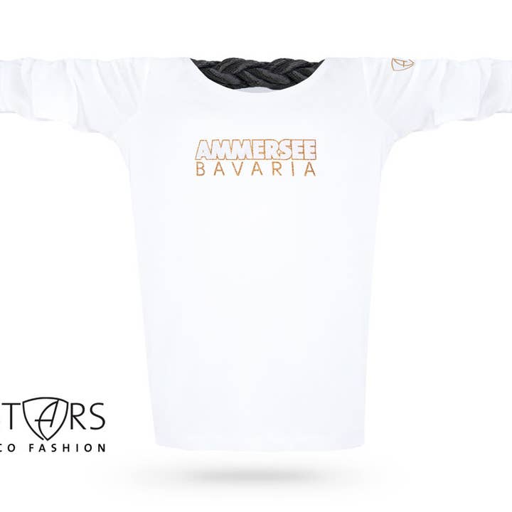 Glitter longsleeve organic cotton | CTe White for wholesale by AMMERSEE BAVARIA