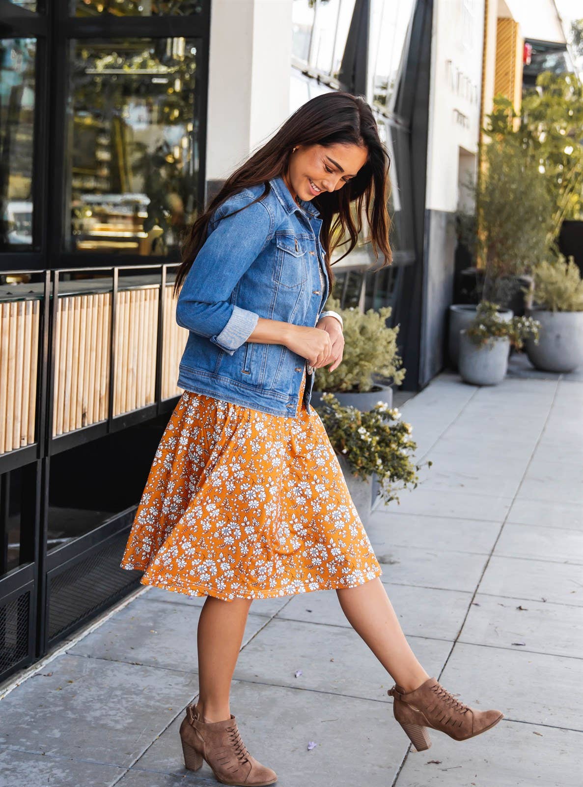 Tickled Teal - Venta al por mayor Falda - Mujer - Falda Laura de estampado floral13