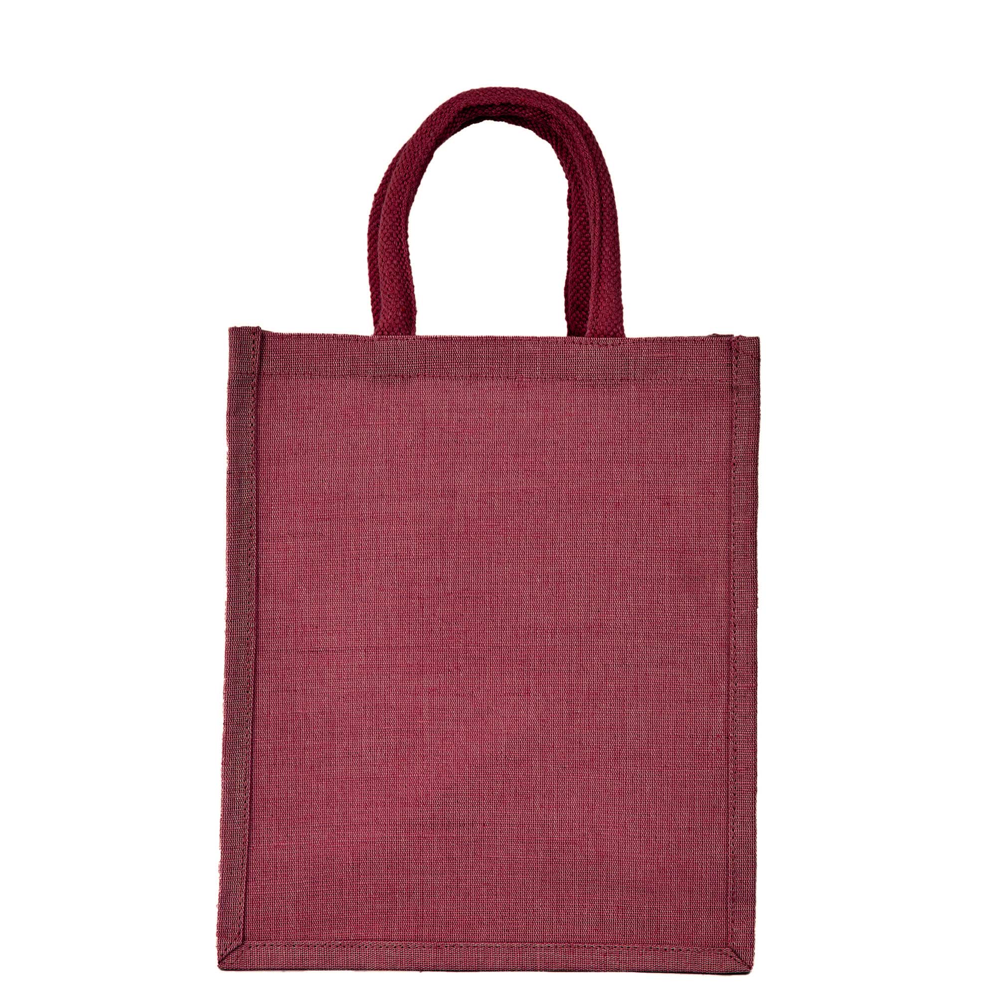 ecojutebags – Engroshandel Indkøbspose/indkøbstaske – 4 genanvendelige Juco-tasker med lomme og håndtag – 12x10x6 - Gave1