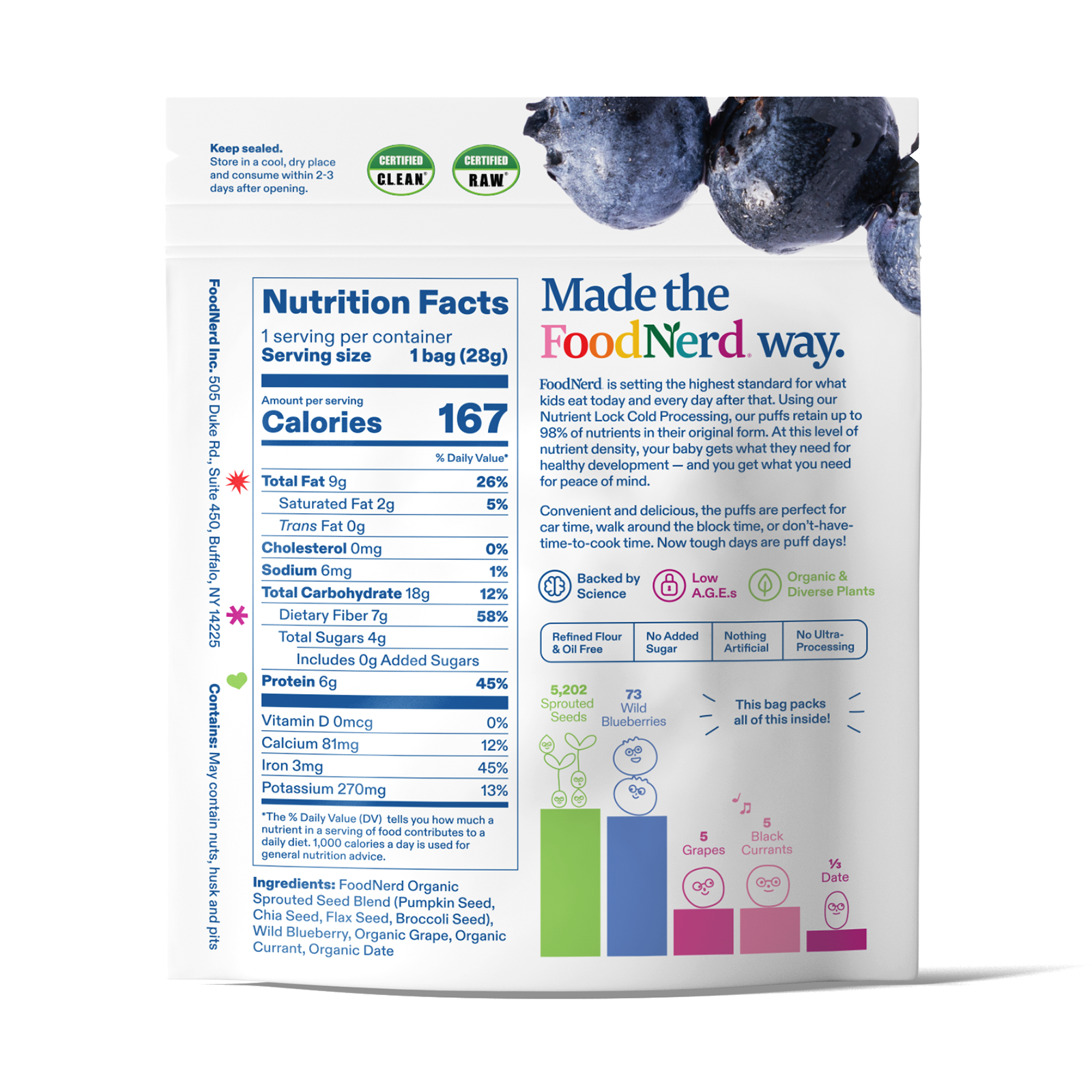 FoodNerd Inc. - Wholesale Puffed Snack - Blue Mega Puffs - Pack of 121