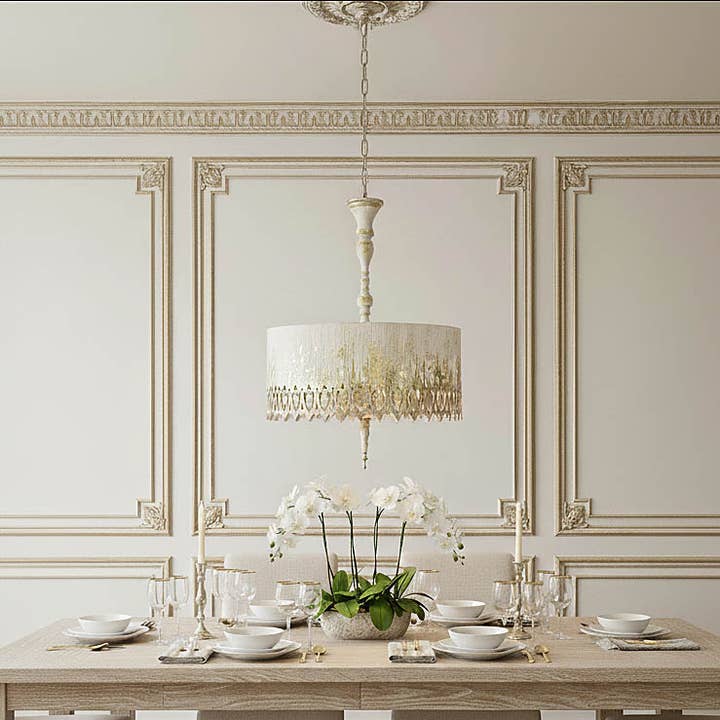 Provence Home - Wholesale Chandelier/Hanging Light - French Country Metal Pendant Light w/ Distressed Wood Shade1