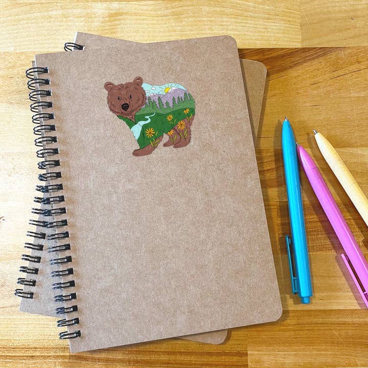 Mountain Bear Spiral Notebook for wholesale by KTF Design Co.