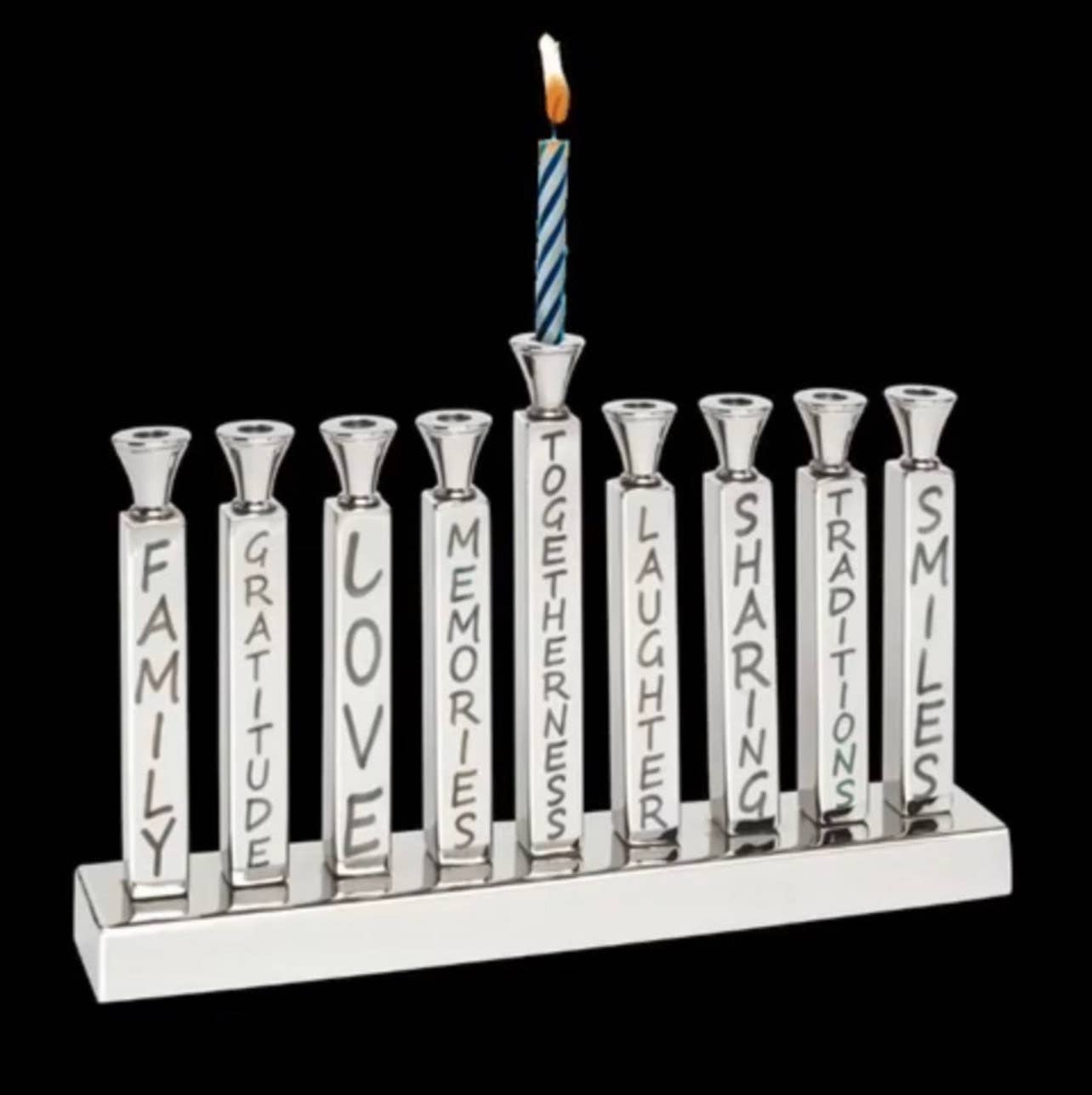 Inspired Generations - Wholesale Menorah - Mimi Menorah - Silver - Hanukkah Candelabra1