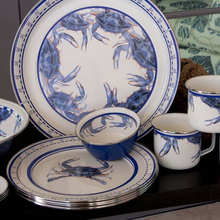 Golden Rabbit Home - Wholesale Dish - Set of 6 Blue Crab Tasting Dishes