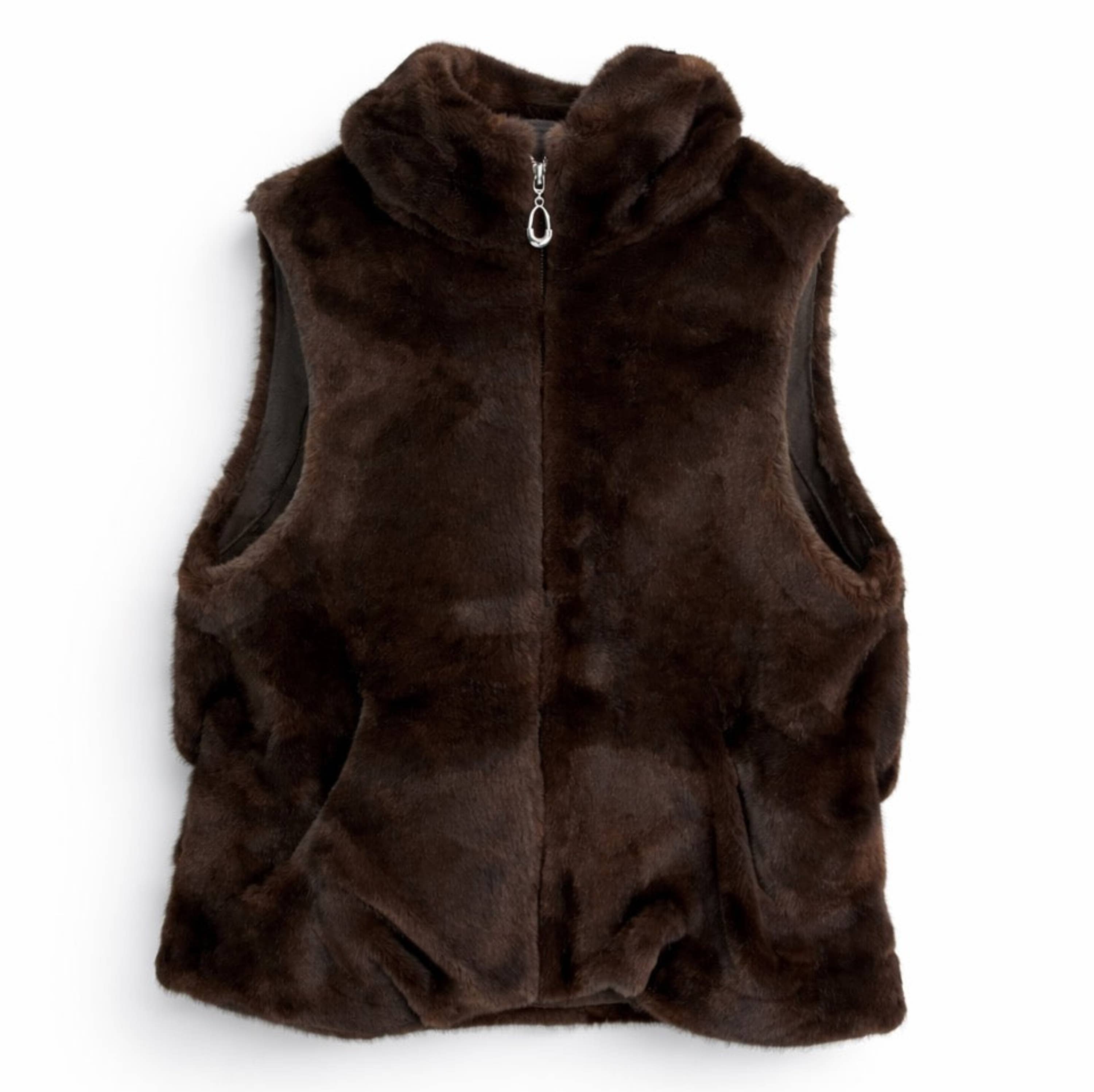 Ellison+Young - Wholesale Outerwear Vest - Women's - Real Feel Faux Mink Fur Hooded Vest4