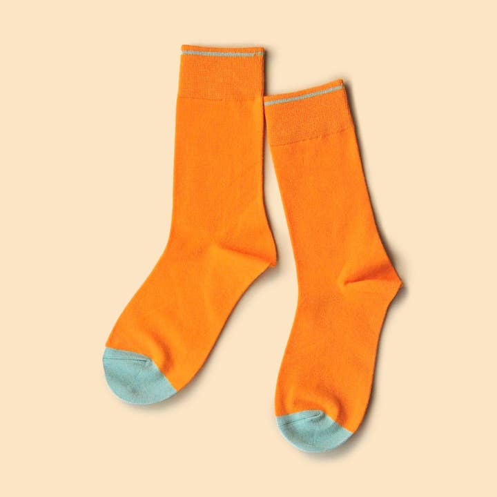 Orange '031C' | Cotton Socks - Unisex | designer | Women | gift for wholesale by Naif