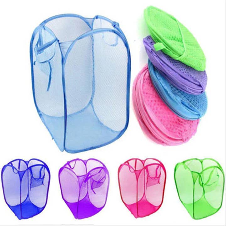 Mesh Laundry Basket in Bulk - Assorted for wholesale by Haaro