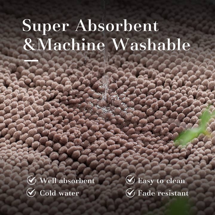 Kasentex - Vendita all'ingrosso Tappetini da bagno - Tappeto da bagno in ciniglia soffice con design geometrico e fondo antiscivolo27