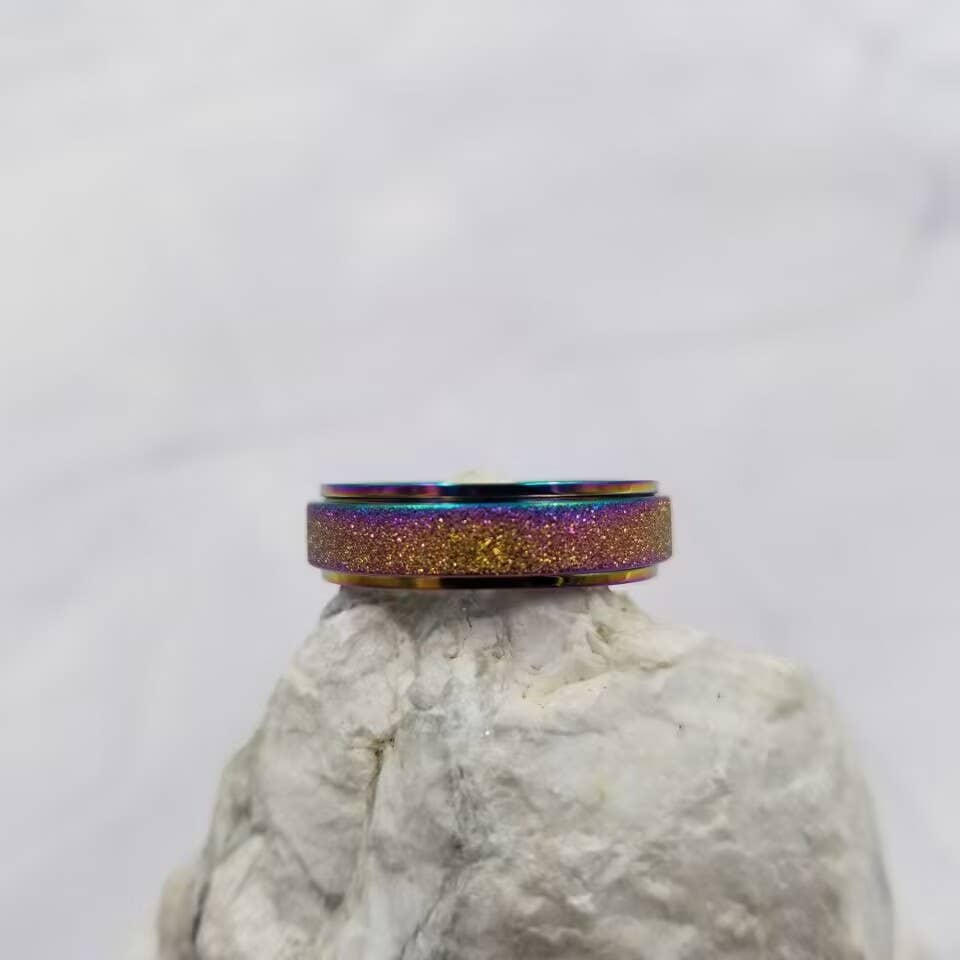 The Pretty Jewellery - Wholesale Band/Stacked Ring - Stainless Steel Anxiety Spinner Rings - Sizes 6 - 135