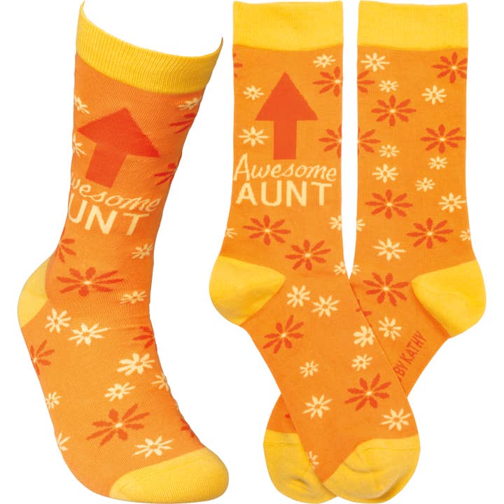 Awesome Aunt Socks for wholesale by Primitives by Kathy
