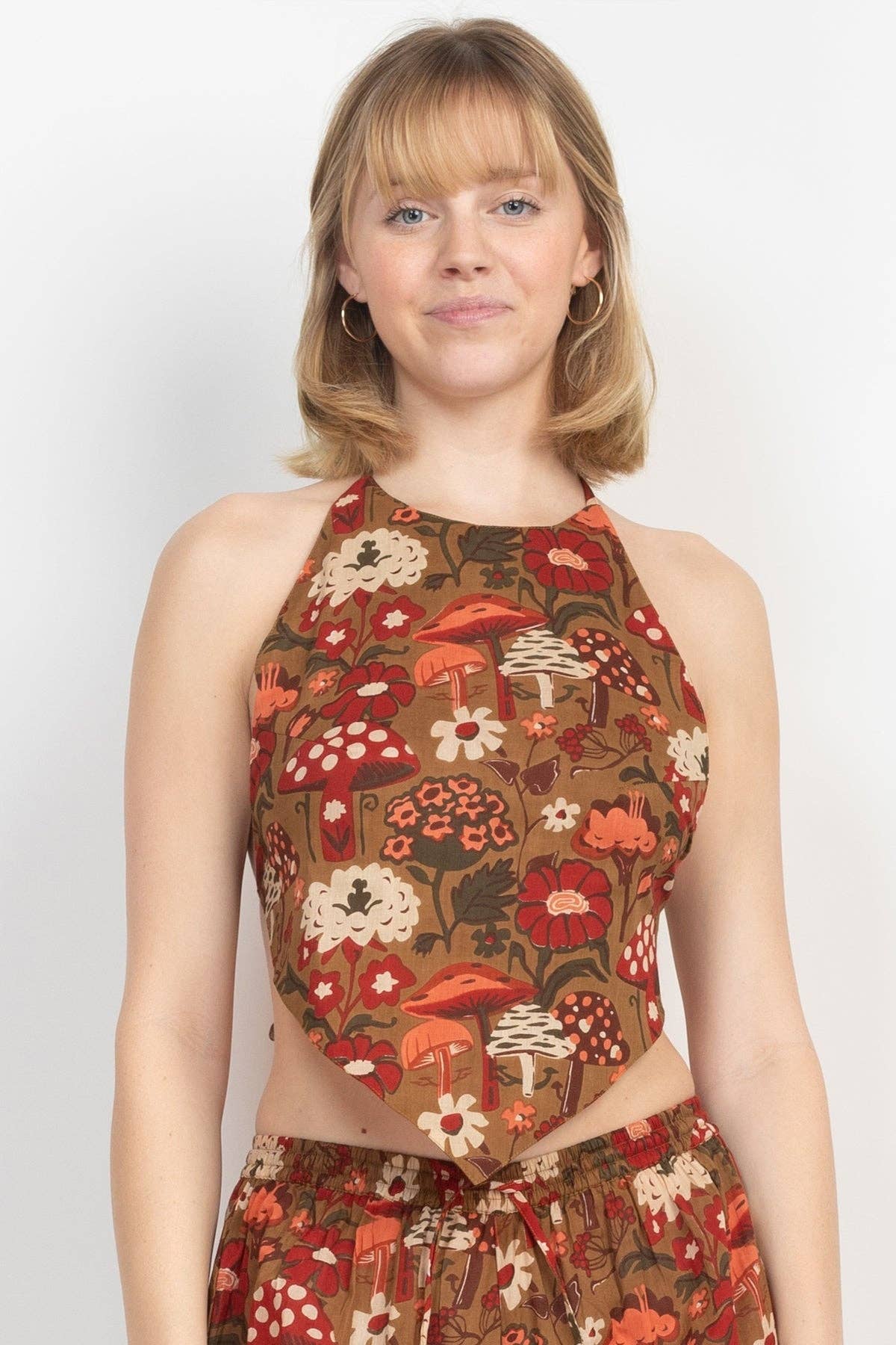 Lakhays Collection Inc. – wholesale Blouse – Women’s – Mushroom Print Halter Top1