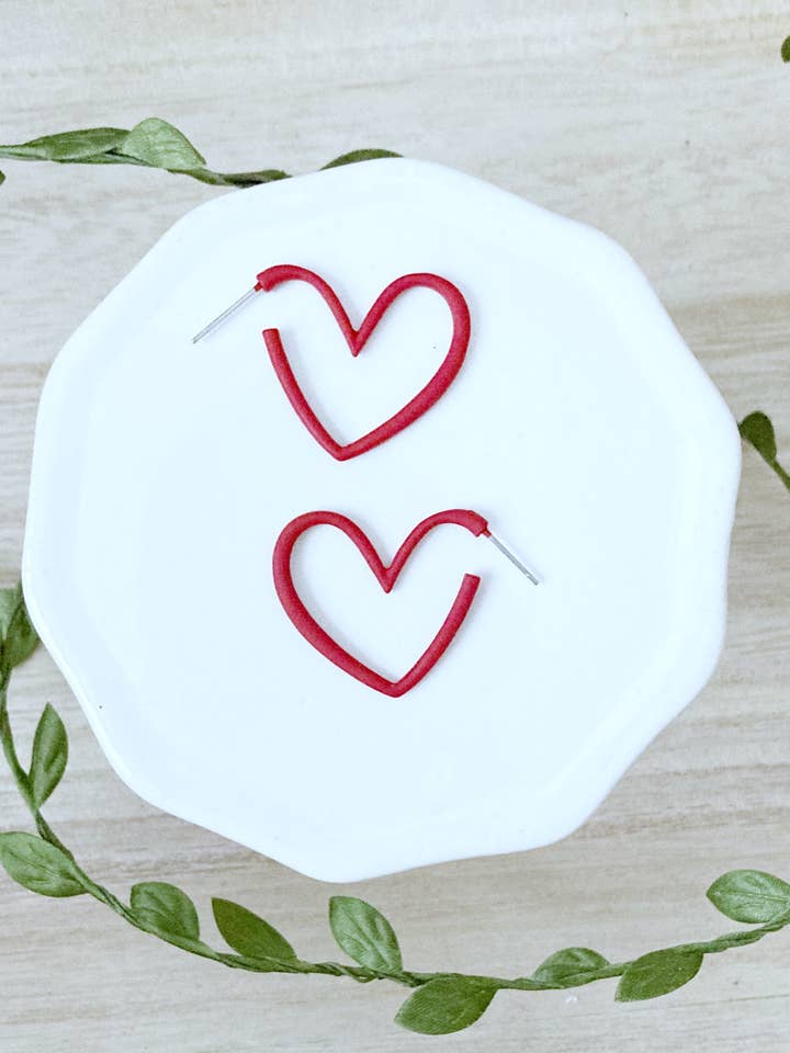 Heart Shaped Hoop Earrings for wholesale by KLA Designs