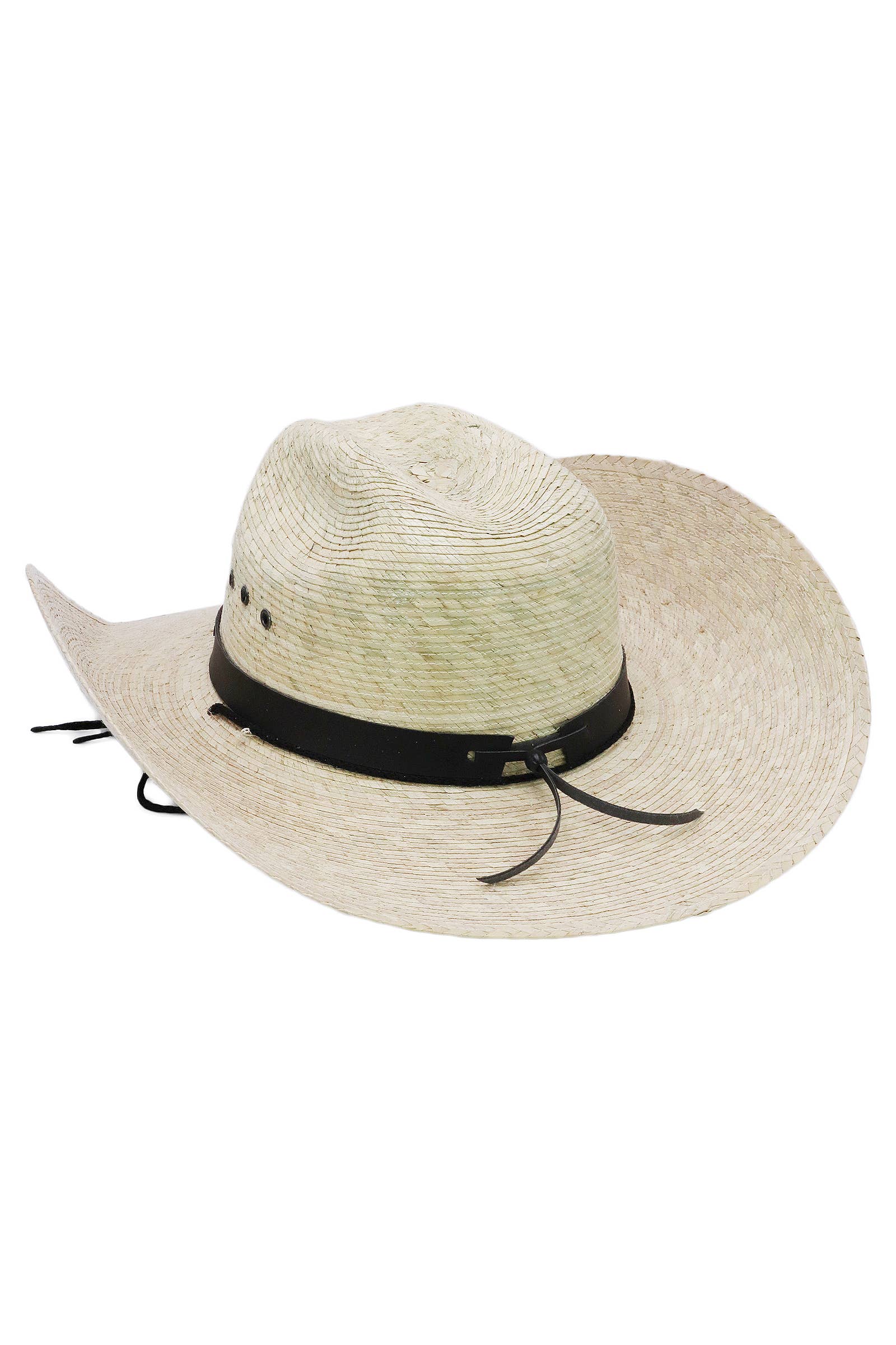 Cap Zone – wholesale Cowboy hat – Unisex – Eyeleted Cutter Palm Straw Cowboy Hat2
