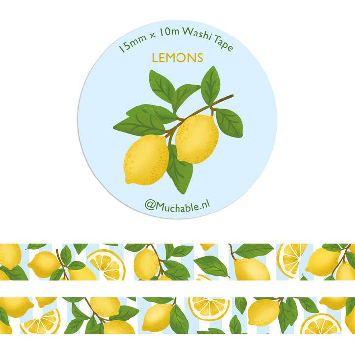 Washitape - papiertape - cute sweet lemons pattern voor wholesale door Muchable