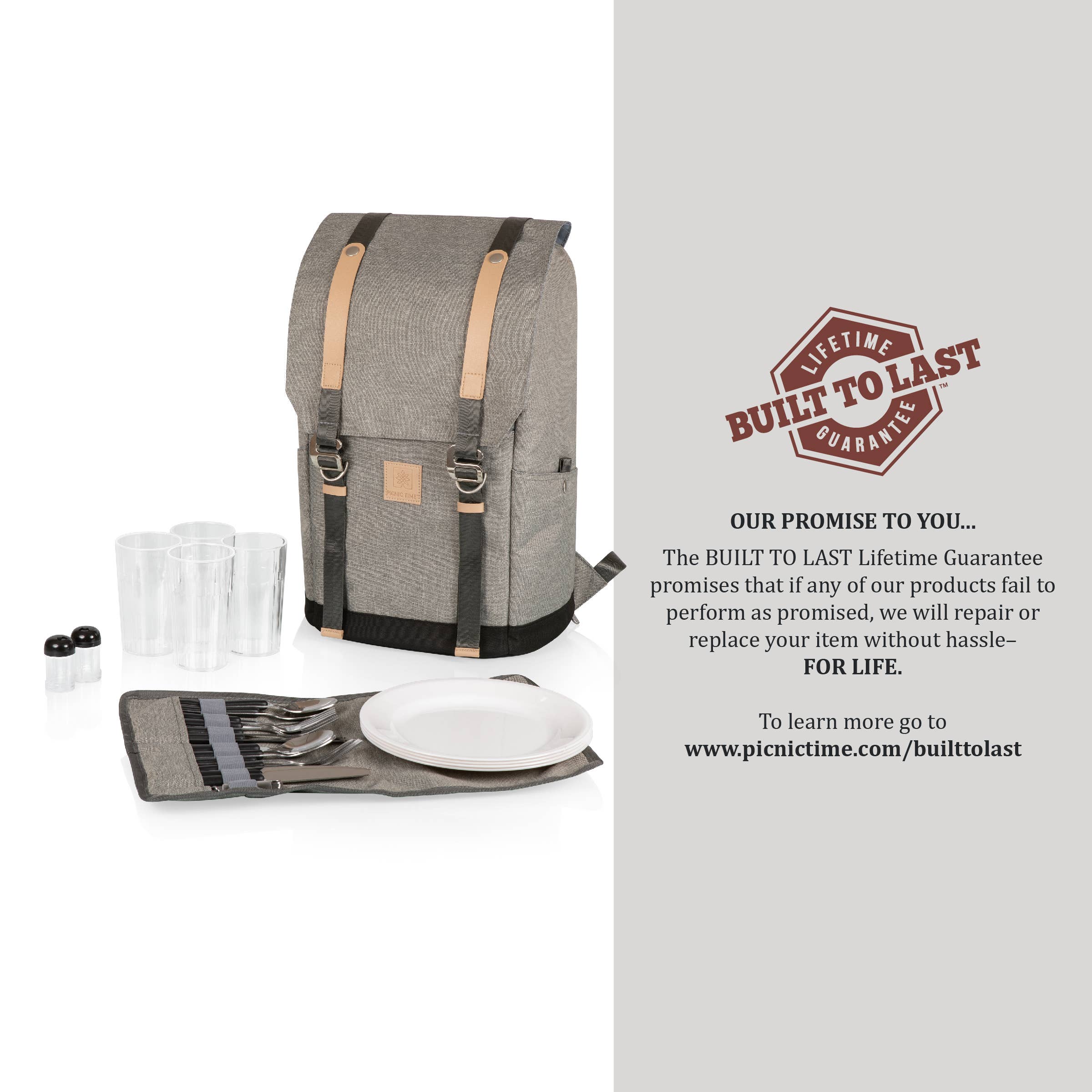 Heathered Gray PT-Frontier Picnic Backpack, (Heathered Gray) for wholesale on Faire11