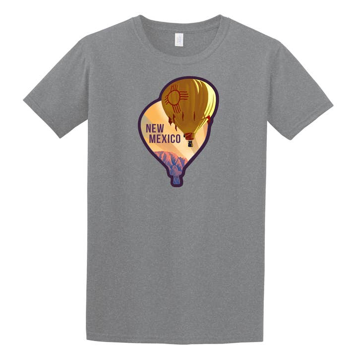 Lantern Press - Wholesale T-Shirt (Graphic) - Unisex - T-Shirt New Mexico, Hot Air Balloon, Letterpress
