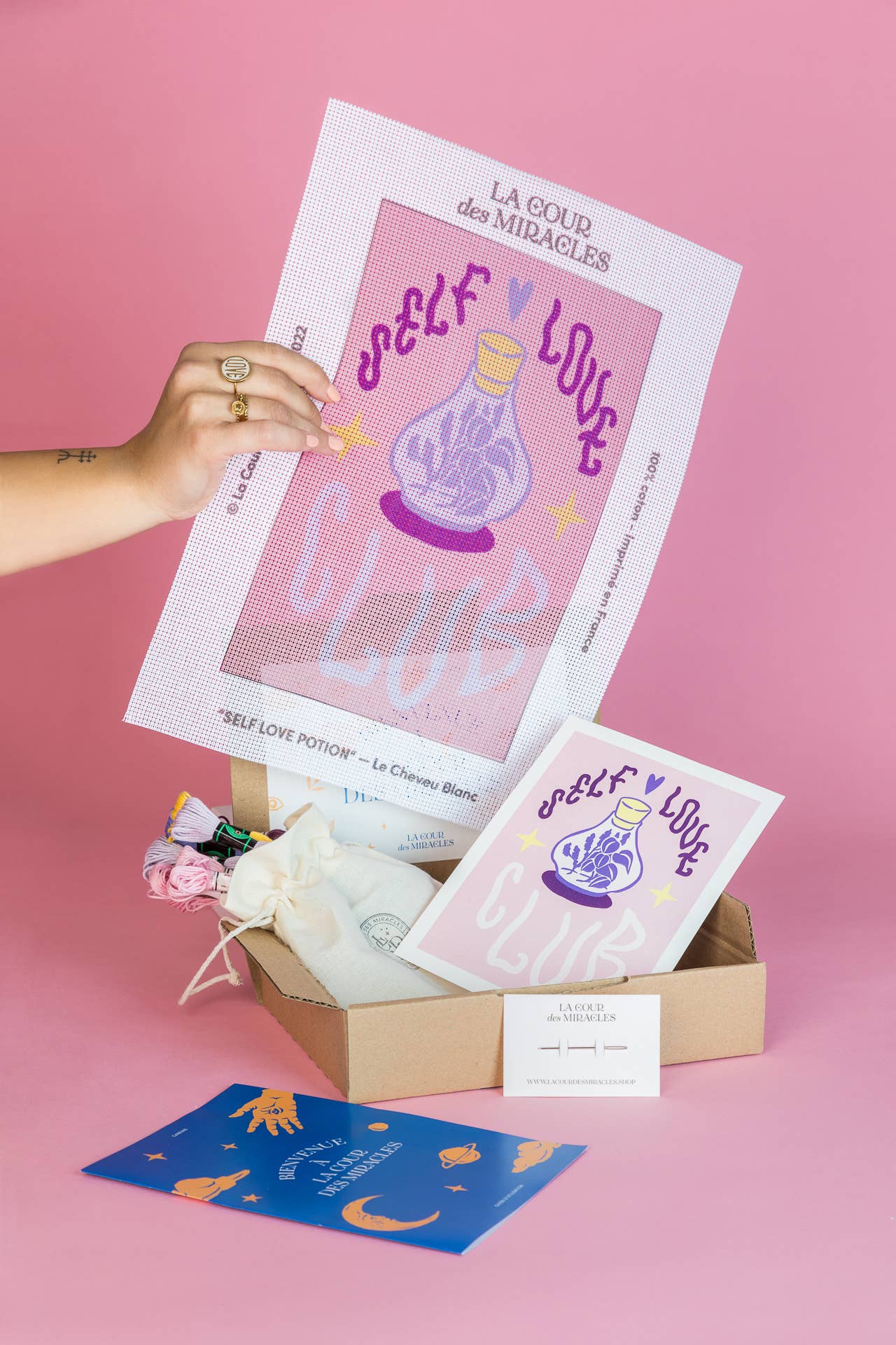 La Cour des Miracles - Wholesale Embroidery/Cross Stitch Supplies - Self Love Potion Canvas Kit1