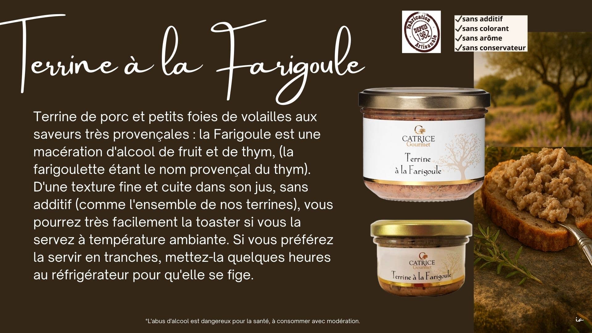 CATRICE GOURMET - Wholesale Tapenade - Provençal Terrine - Terrine with Thyme 100g0