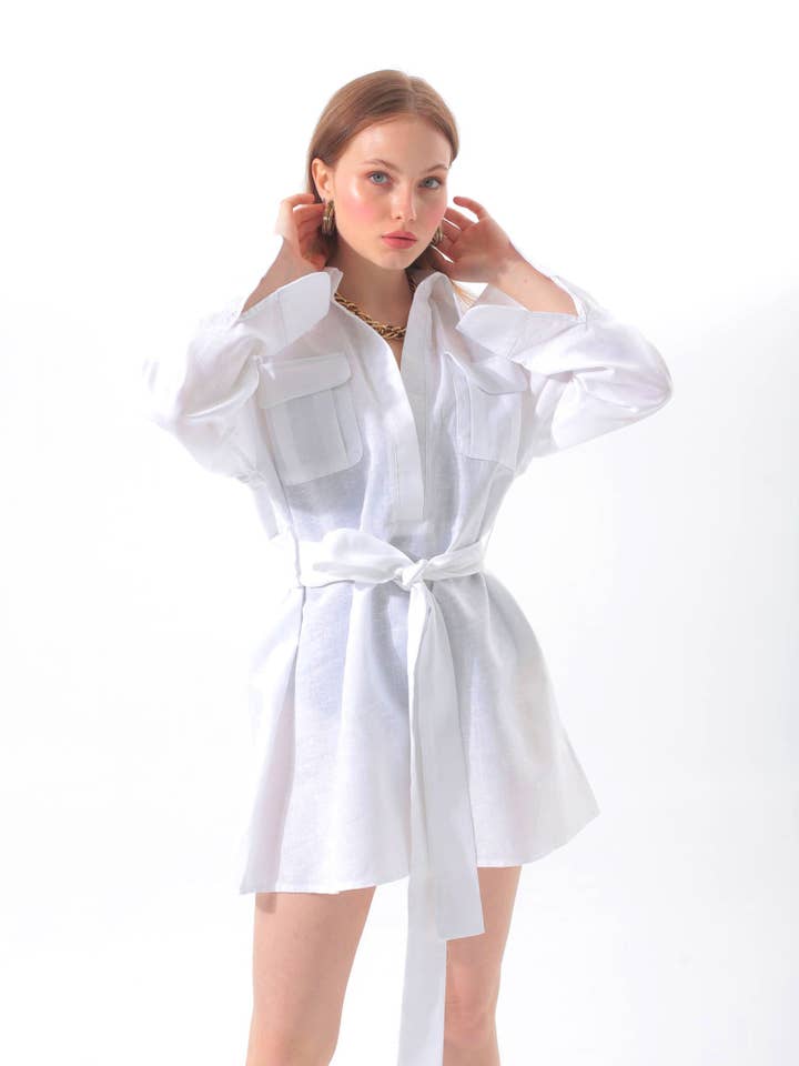 Robe-chemise Purity - Blanche pour la vente par The Beach
