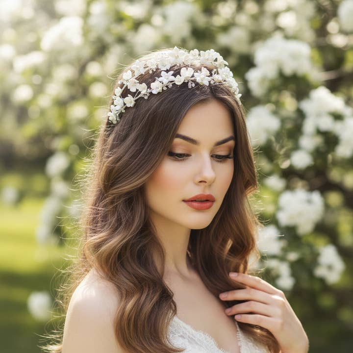 ATHENA COLLECTION - ETERNALLY CHIC HEADBAND - AHB60 SILVER for wholesale by Athena Bridal Jewellery