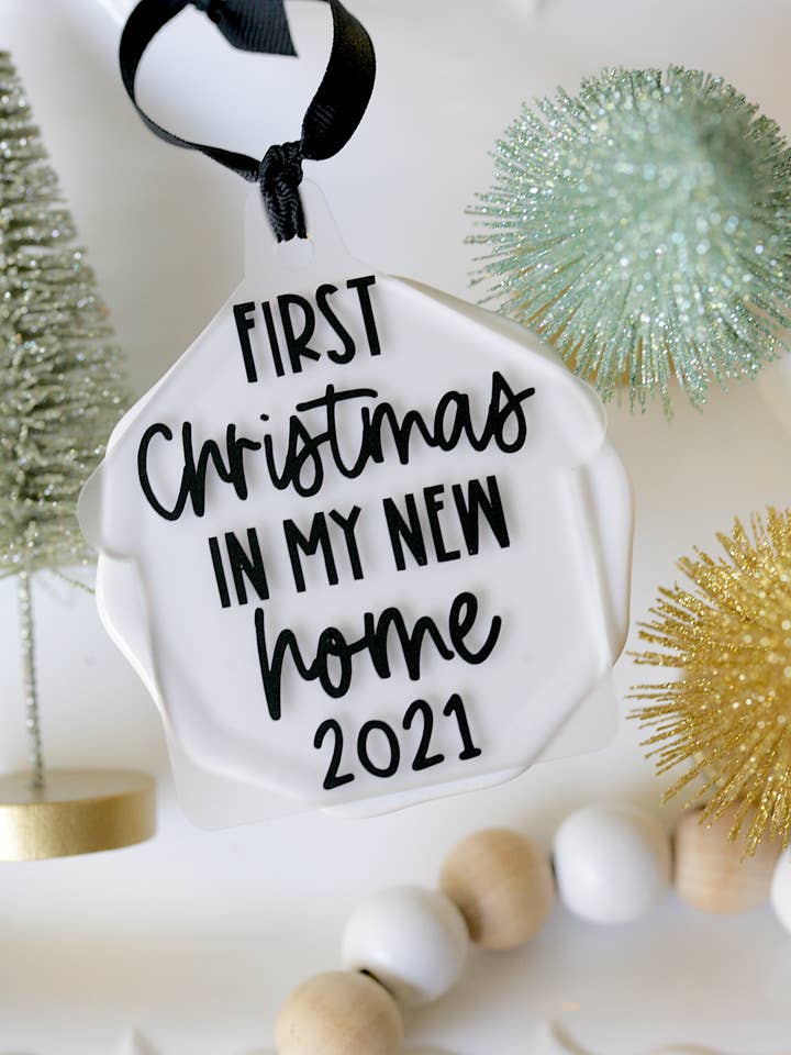 First Christmas In My New Home Acrylic Christmas Ornament for wholesale by Younique Ornaments