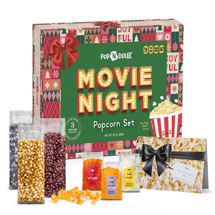 Pop 'N Dulge - Wholesale Popcorn - Christmas Movie Night Gourmet Popcorn Gift Set