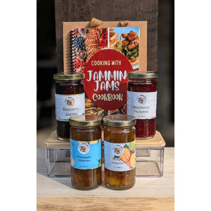 4 Pack - 4 Jalapeno Jams + Cookbook for wholesale by Jammin Jams TN LLC