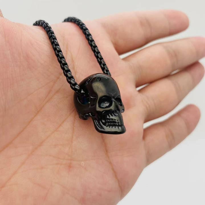 Mio Queena - Wholesale Pendant/Charm Necklace - Skull Charm Stainless Steel Men's Necklace - MJ/MNP7