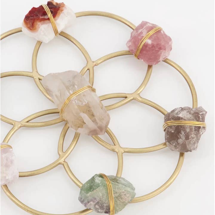 Ariana Ost – Pedra/cristal espiritual por atacado – Divina Deusa Feminina Flor da Vida Cura Cristal Grelha de Cristal