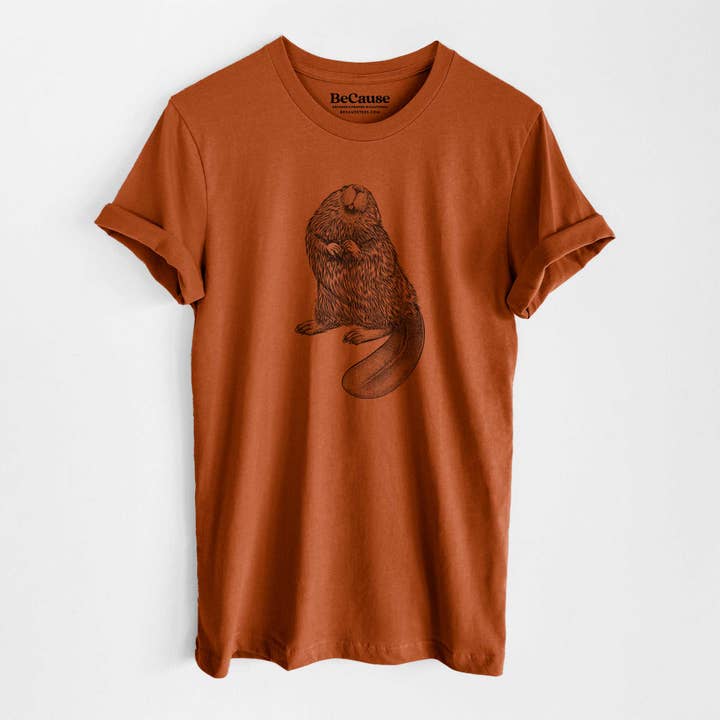 North American Beaver - Castor canadensis - Lightweight 100% Cotton Unisex Crewneck for wholesale by Because Tees