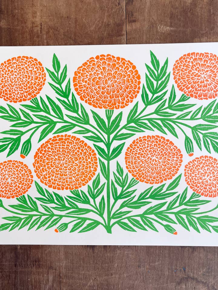 Série Jardim: Impressão Risograph de Calêndula por atacado de Katharine Watson
