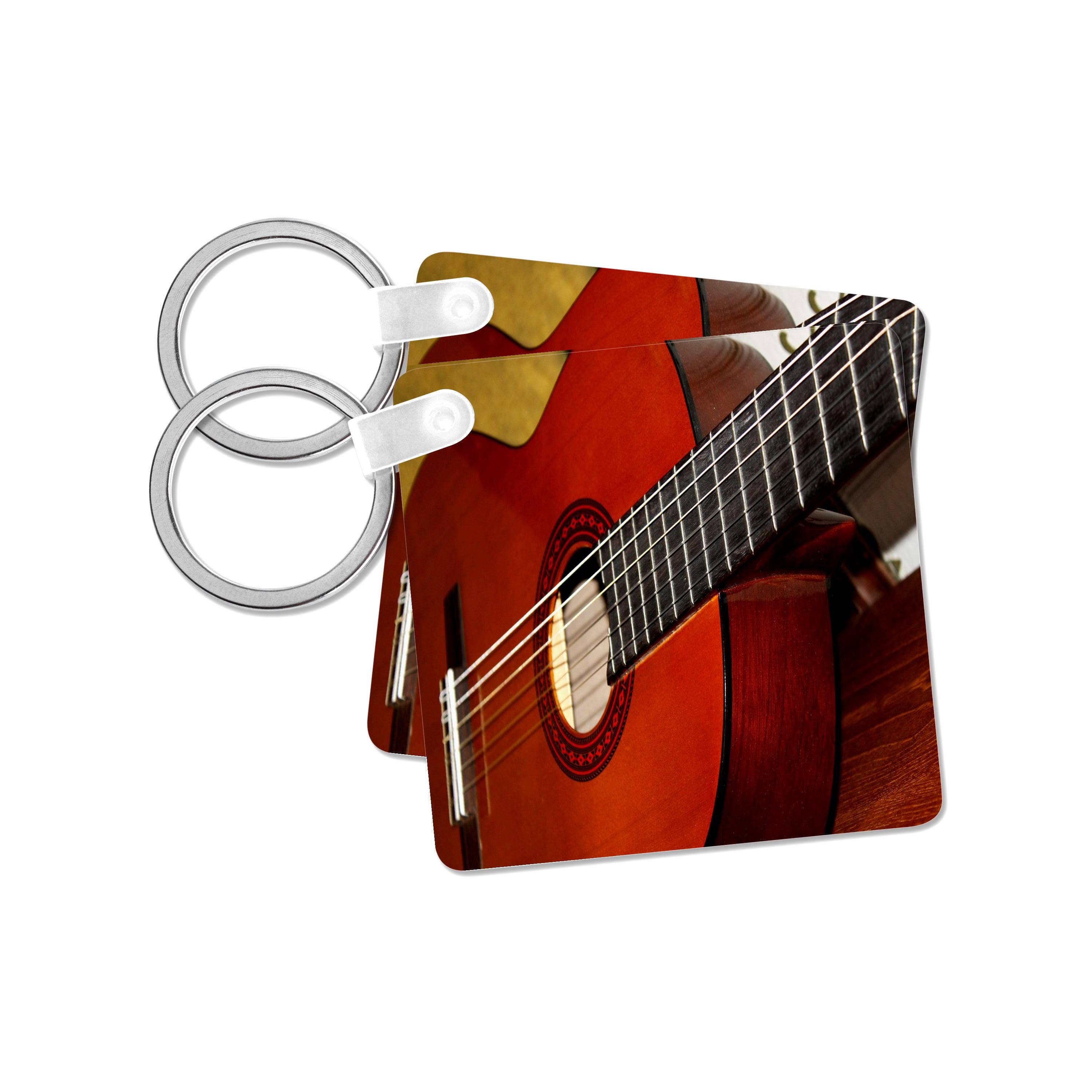 3dRose - Wholesale Keychain - Unisex - 3dRose, Closeup Of A Classical Guitar, Key Chain