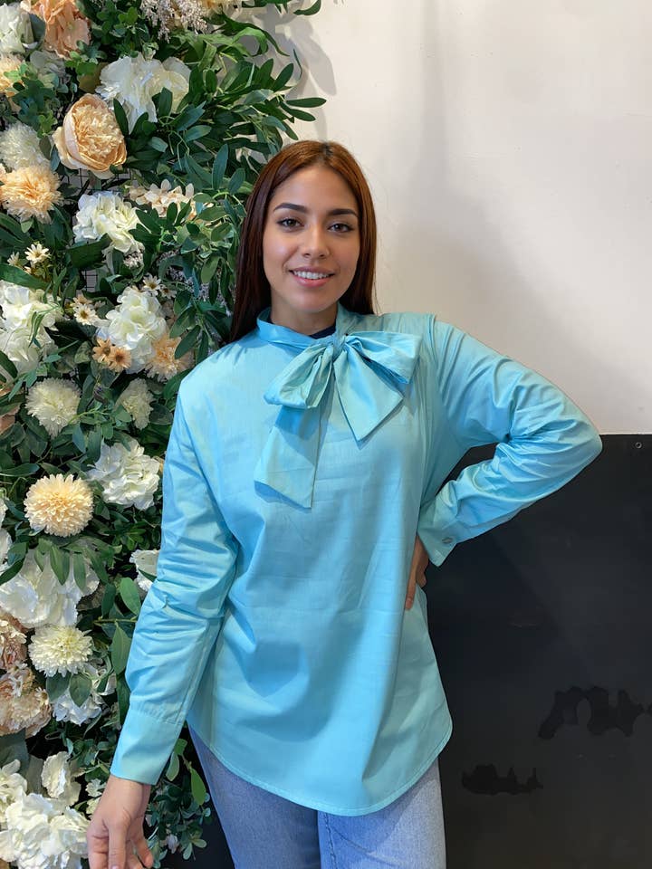 MAGNVS - Wholesale Blouse - Women's - 50315 POPLIN SHIRT WITH BOW4