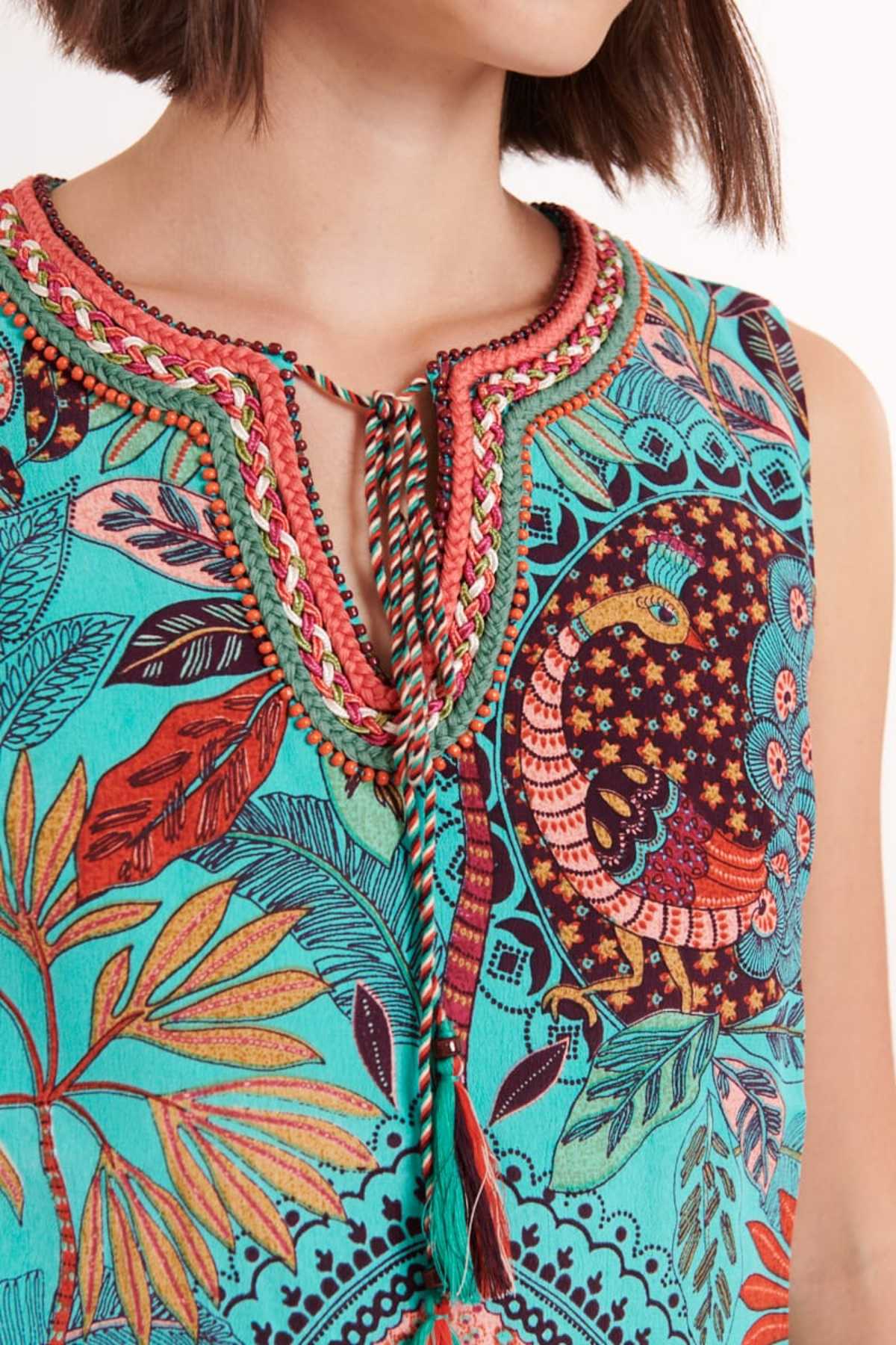 DERHY - Wholesale Dress - Women's - CACHUCHA printed cotton embroidery short dress8