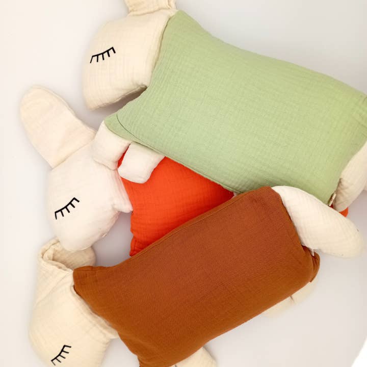 Boneco de pelúcia para bebê em musselina orgânica por atacado de Pamouque