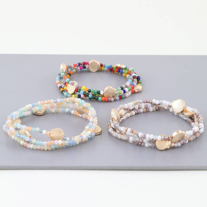 3AM BY H&D ACCESSORIES - Wholesale Beaded bracelet - Multi Seashell Beaded Bracelet5