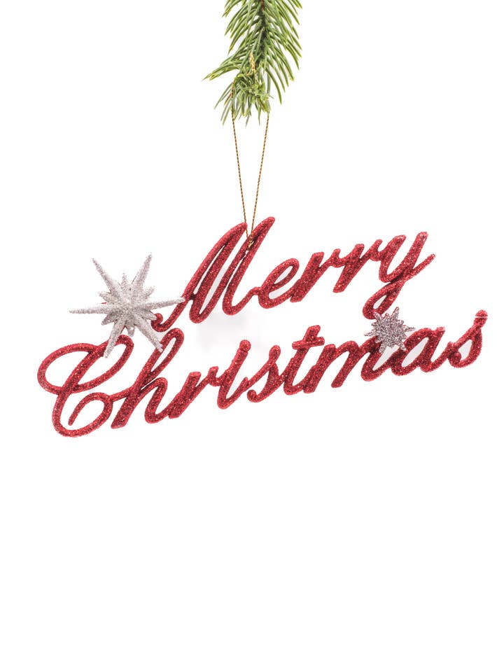 Rød/hvid glædelig jul ornament for engroshandel hos Starlight Collection