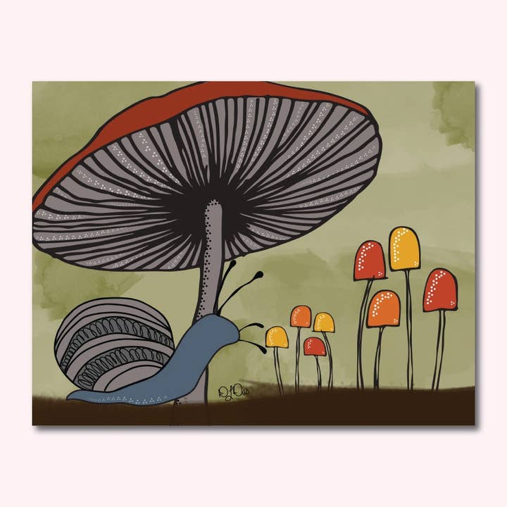 What's Underfoot - Snail + Mushrooms for wholesale by Pixel & Ink Creative