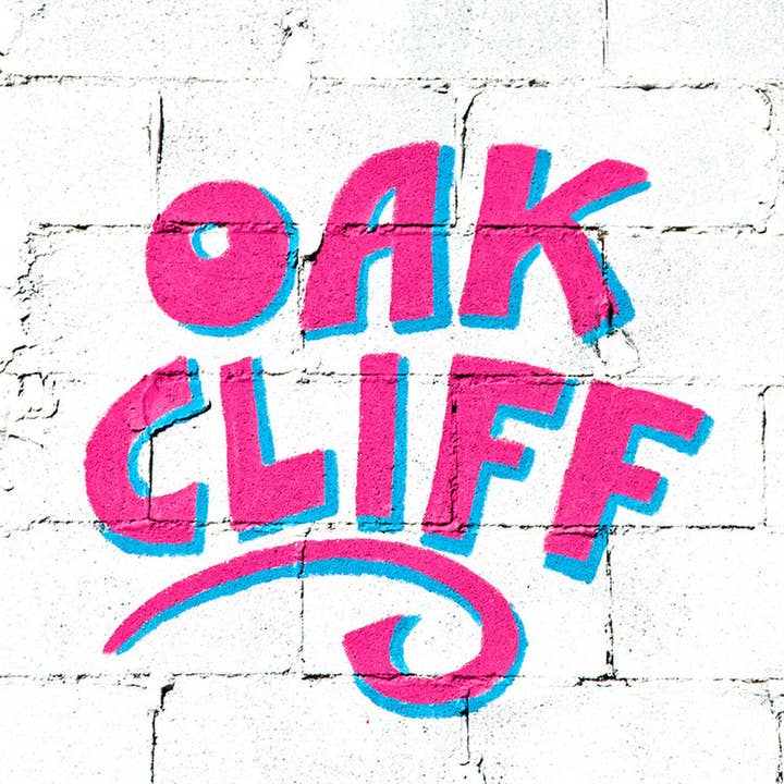 Oak Cliff Pink Sign Coaster for wholesale by South Austin Gallery