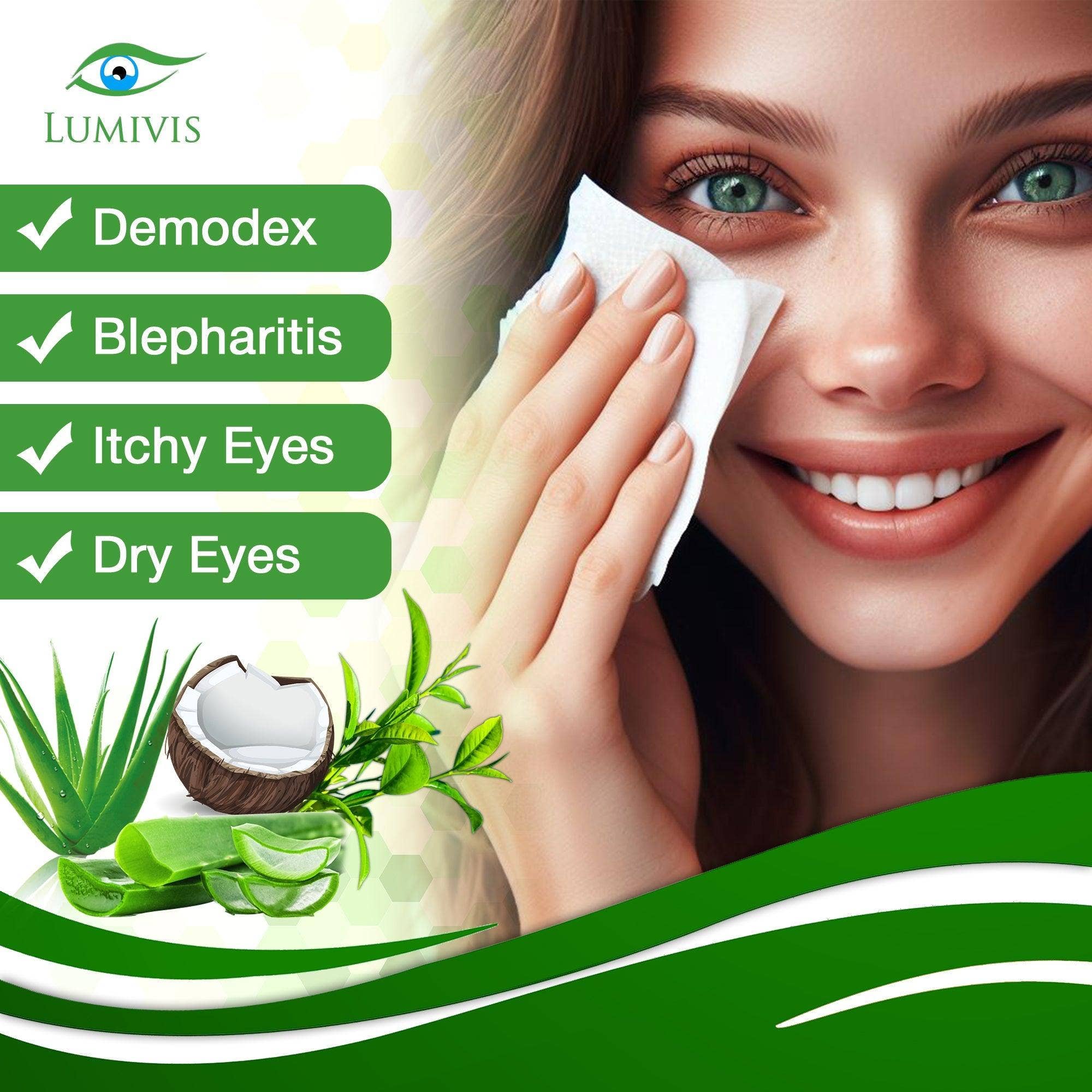Ephesus Accessories - Wholesale Eye Treatment Mask - Lumivis Eyelid & Eyelash Wipes with Tea Tree Oil 36 Pieces2