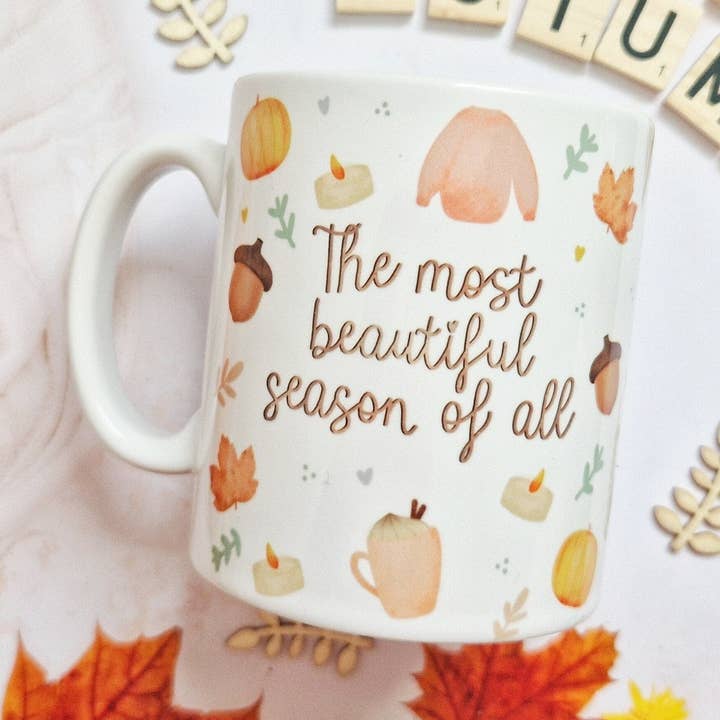 The Most Beautiful Season Autumn Mug for wholesale by Becki Leigh Studios