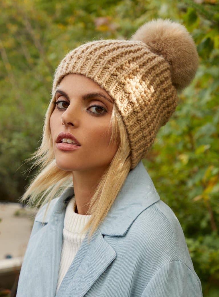 Kyi Kyi - Vente Bonnet – femme - Fourrure de renard classique - Couleurs de base12