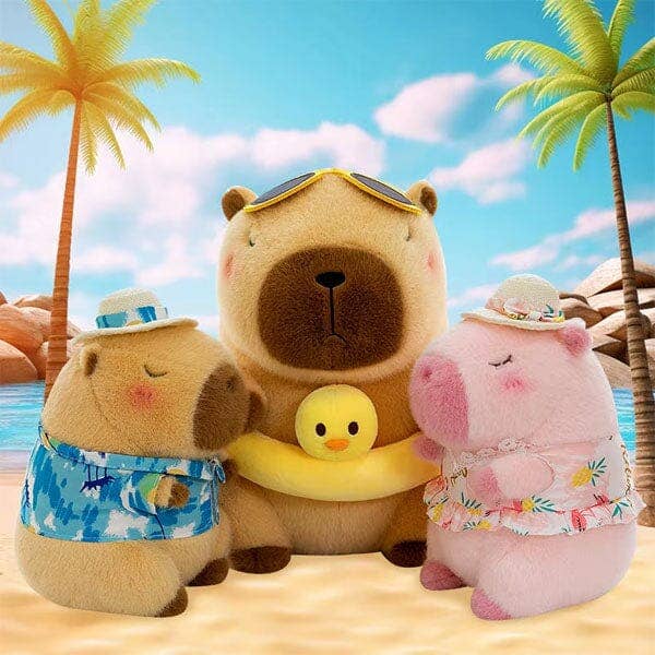 Showcase - Wholesale Stuffed/Plush Toy - Kids & Baby - Capybara 9" Kawaii Duck Floaty Plush Toy3