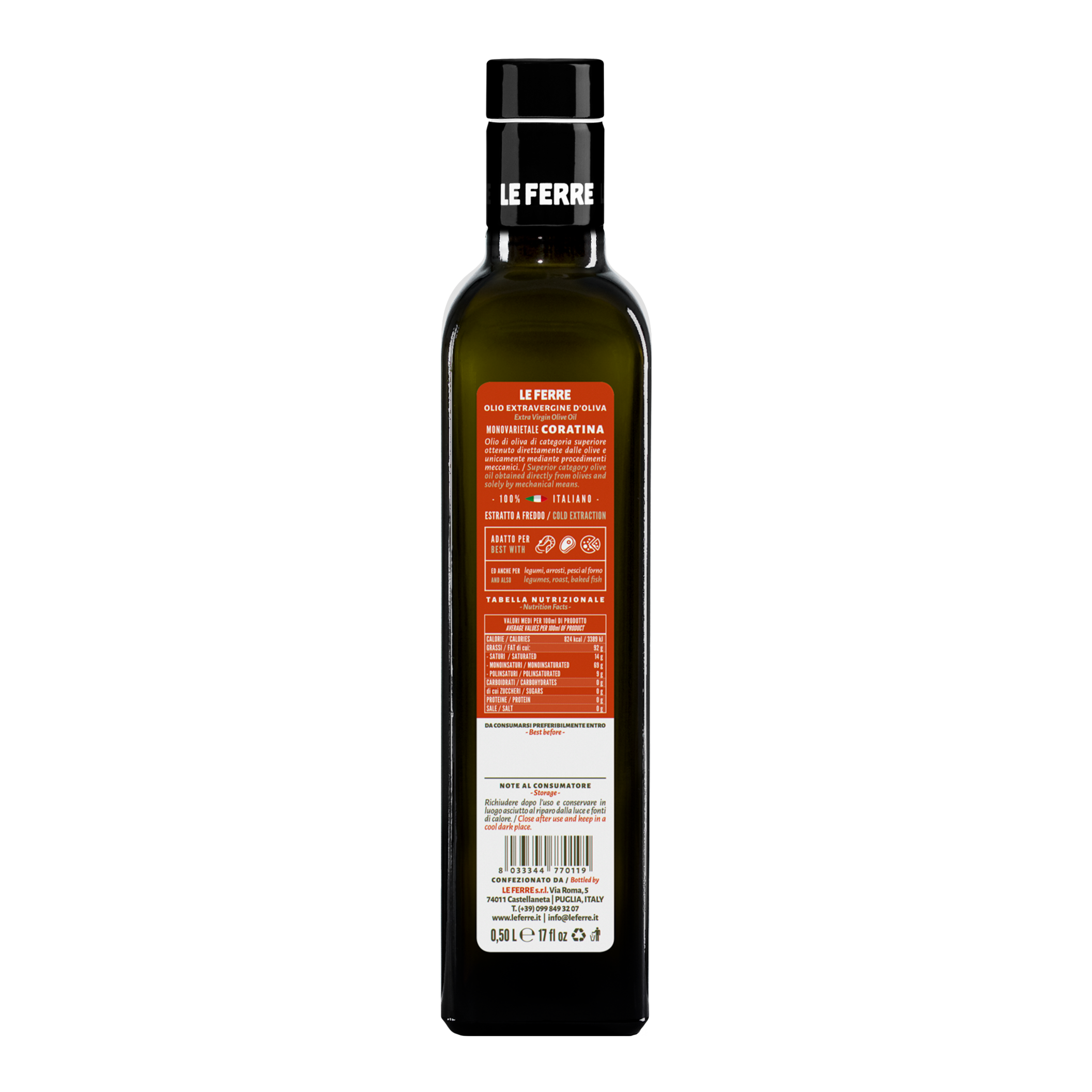 Le Ferre - Wholesale Olive Oil - CORATINA Extra Virgin Olive Oil1